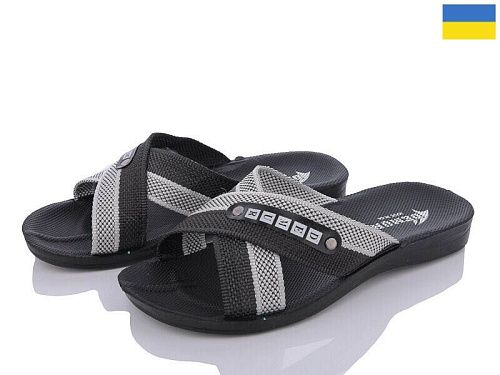 Шлепанцы Demur 2024-003-1(6) чорний-сірий в магазине Фонтан Обуви