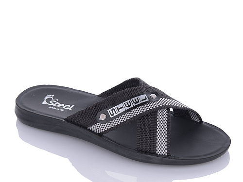 Шлепанцы Gurkem STL чорно-сірий в магазине Фонтан Обуви