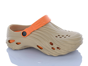 Кроксы Violeta A101 khaki-orange в магазине Фонтан Обуви