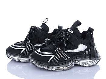 Кроссовки Clibee AS866517-1 black-silver в магазине Фонтан Обуви