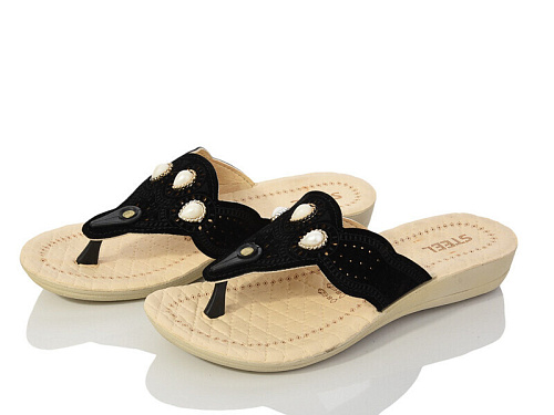 Шлепанцы Gurkem 2024-047 black в магазине Фонтан Обуви