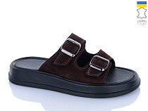 Шлепанцы Sali 91 шоколад з чор-п. в магазине Фонтан Обуви