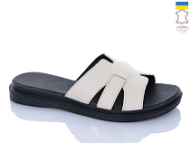 Шлепанцы Sali 301 бежевий чор-п. в магазине Фонтан Обуви