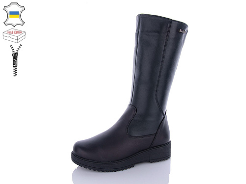 Сапоги Qq Shoes 623 чорний в магазине Фонтан Обуви