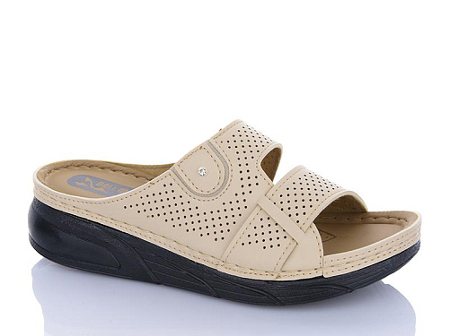 Шлепанцы Sali One 836 бежевий в магазине Фонтан Обуви