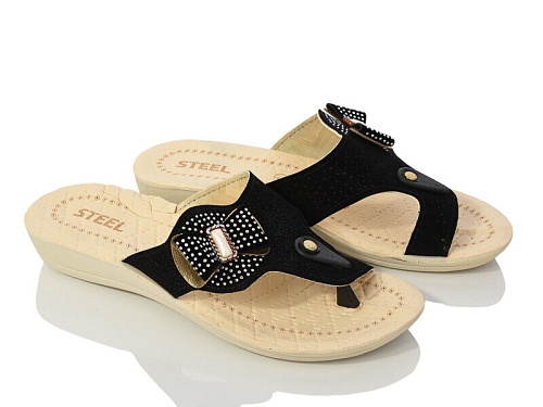 Шлепанцы Gurkem 2024-046 black в магазине Фонтан Обуви