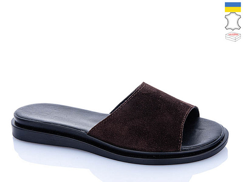 Шлепанцы Sali 500 коричневий з чор-п. в магазине Фонтан Обуви