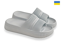 Шлепанцы Rai Shoes ДС79 сірий-блакитний в магазине Фонтан Обуви