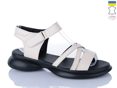 Босоножки Sali 115 бежевий чор-п. в магазине Фонтан Обуви