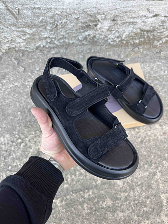 Босоножки 0118 чорний замш в магазине Фонтан Обуви