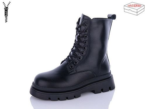 Ботинки Qq Shoes 5230 all black в магазине Фонтан Обуви