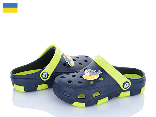 Кроксы Inblu F401 синій-салатовий в магазине Фонтан Обуви