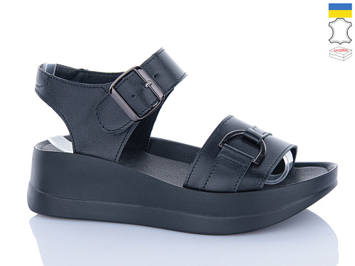 Босоножки Sali 1718-3 чорний шкіра чор-п в магазине Фонтан Обуви