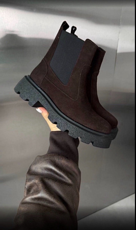 Ботинки Garti 367 корич замш мех в магазине Фонтан Обуви