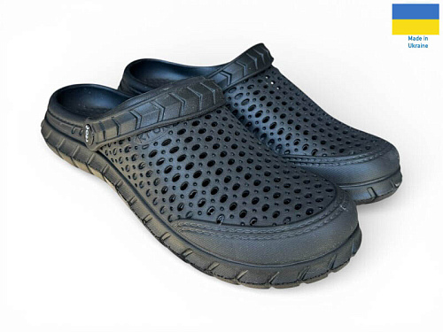 Кроксы Rai Shoes С62 чорний в магазине Фонтан Обуви