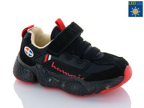 Кроссовки No Brand 19978 чорний LED в магазине Фонтан Обуви