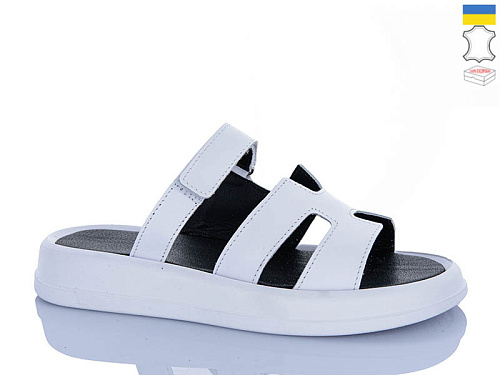 Шлепанцы Garti 6191 білий шкіра в магазине Фонтан Обуви