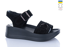 Босоножки Sali 1718-3 чорний замш чор-п в магазине Фонтан Обуви