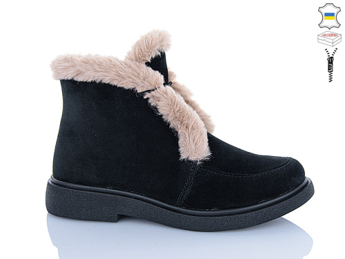 Ботинки Sali 377-1 чорний-капуч.з чор-п.зима батал в магазине Фонтан Обуви